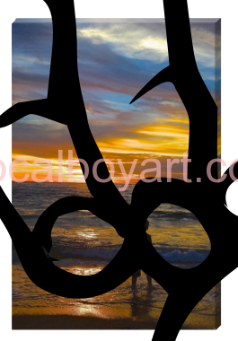 boy in sunset